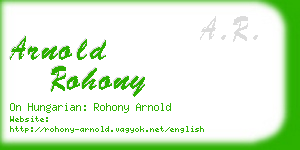 arnold rohony business card